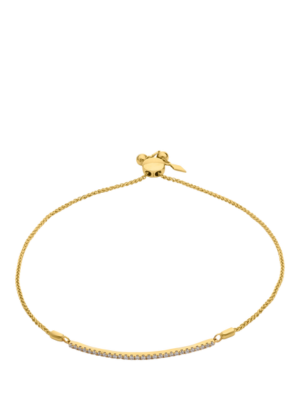 LARNAUTI Lab Grown Kerala 18ct Vermeil 0.25ct Single Row Pave Slider Bracelet, Gold