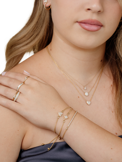 LARNAUTI Lab Grown Kerala 18ct Vermeil 0.25ct Single Row Pave Slider Bracelet - view 2, Gold