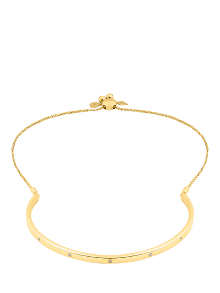 LARNAUTI Lab Grown Kerala 18ct Vermeil 0.12ct Seamless Diamond Bangle, Gold