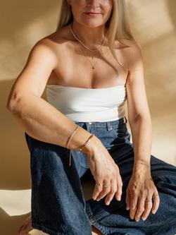 LARNAUTI Lab Grown Kerala 18ct Vermeil 0.12ct Seamless Diamond Bangle - view 2, Gold