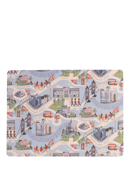 Cath Kidston London Cork-Backed Placemat, Set of 4, Red/Multi, Red Multi Red