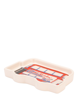 Cath Kidston London Bus Stoneware Teabag Tidy, 12cm, Red/Multi - view 2, Red Multi Red