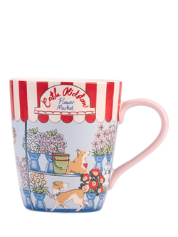 Cath Kidston London Flower Market Stoneware Stanley Mug, 375ml, Red/Multi, Red Multi Red