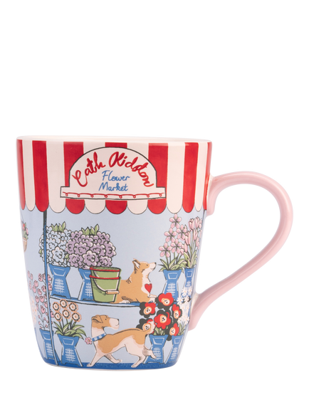 Cath Kidston London Flower Market Stoneware Stanley Mug, 375ml, Red/Multi, Red Multi Red