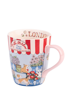 Cath Kidston London Flower Market Stoneware Stanley Mug, 375ml, Red/Multi - view 2, Red Multi Red