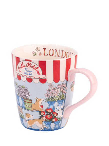 Cath Kidston London Flower Market Stoneware Stanley Mug, 375ml, Red/Multi - view 2, Red Multi Red