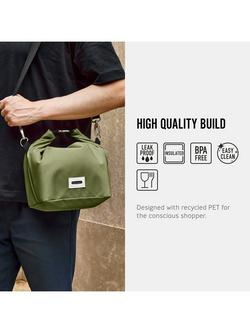 black+blum Large Insulated Cooler Lunch Bag, 10L - view 2, Moss Green