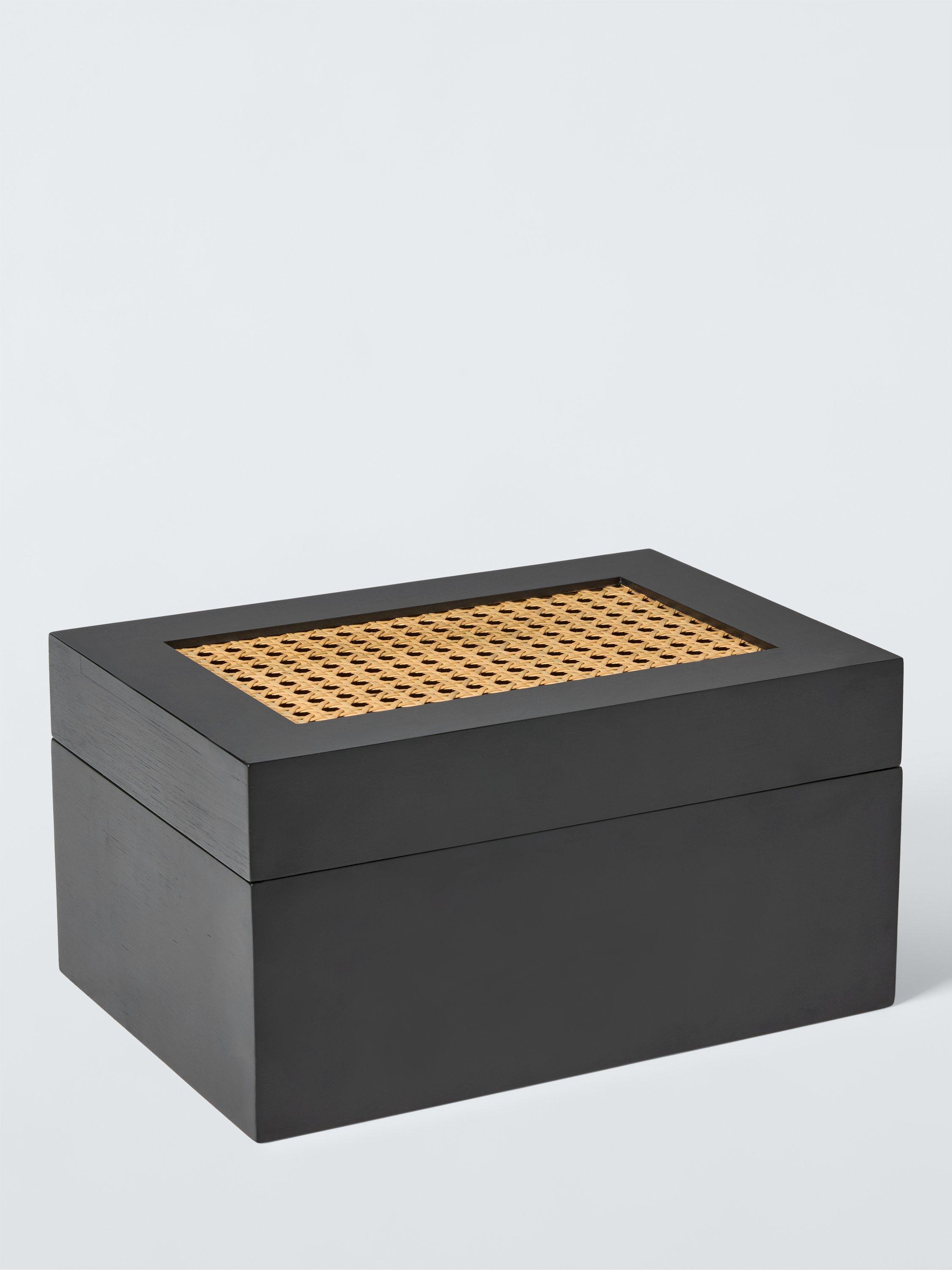 John Lewis Lidded Rattan Basket, Cacao