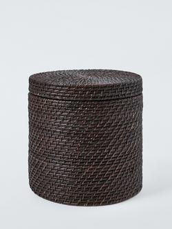 John Lewis Lidded Rattan Basket, Cacao, Cacao