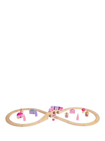 Bigjigs Toys Wooden Fairy Pink Figure of Eight Train Set - view 2, Multicoloured