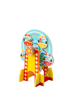 Bigjigs Toys Wooden Ferris Wheel Train Tunnel, Multicoloured