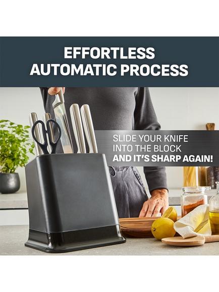 Tefal EverSharp Pro Stainless Steel Automatic Sharpening Knife Block, 6 Piece - view 2, Silver And Black