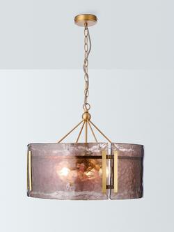 John Lewis Cadogan Textured Glass Pendant Ceiling Light, Antique Brass, Antique Brass
