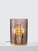 John Lewis Cadogan Textured Glass Table Lamp, Antique Brass