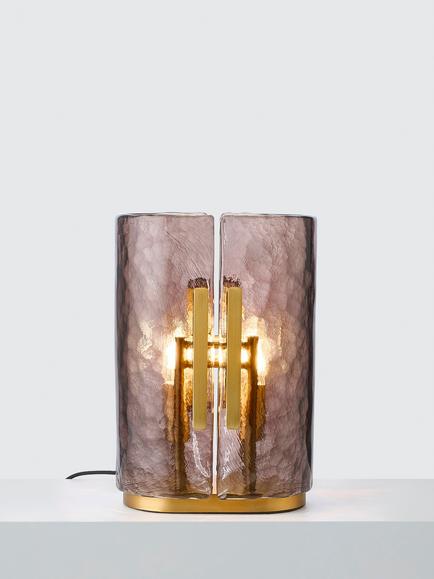 John Lewis Cadogan Textured Glass Table Lamp, Antique Brass, Antique Brass