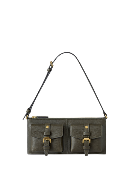 Mulberry Mini Roxanne Leather Shoulder Bag, Juniper Green, Juniper Green
