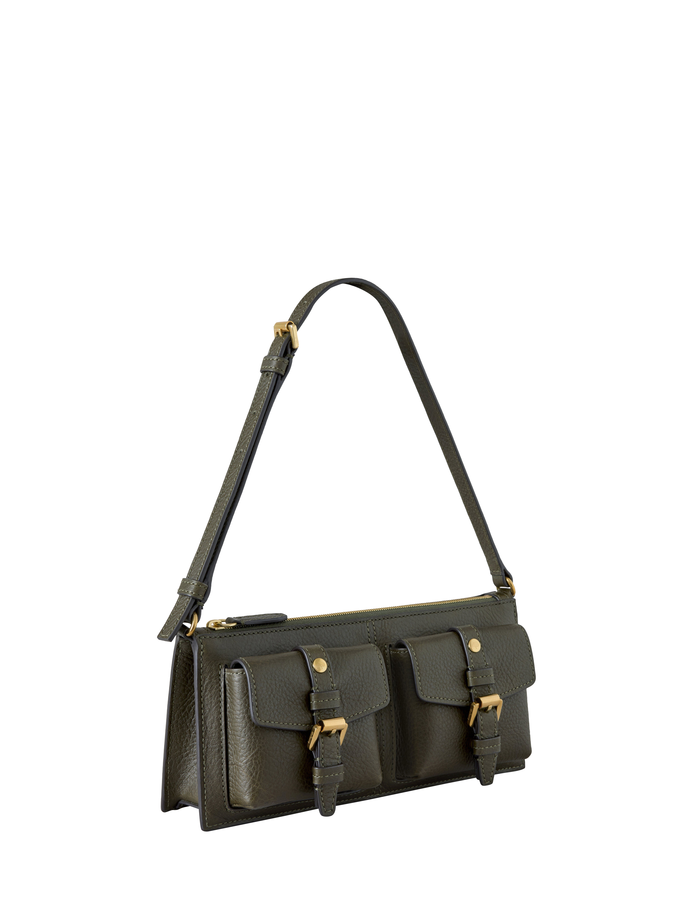 Product image 3 of 5, which shows Mulberry Mini Roxanne Leather Shoulder Bag, Juniper Green