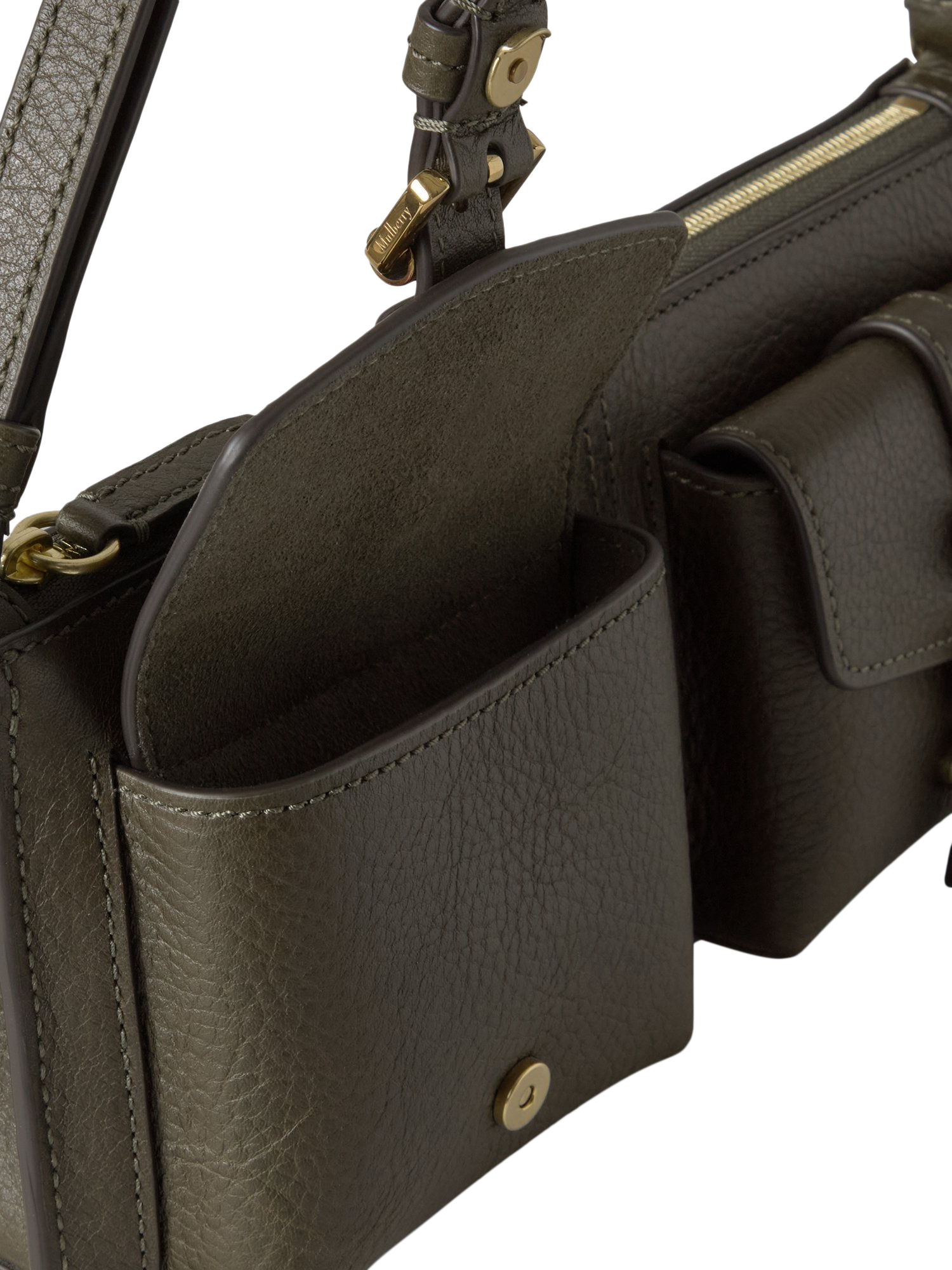 Product image 4 of 5, which shows Mulberry Mini Roxanne Leather Shoulder Bag, Juniper Green