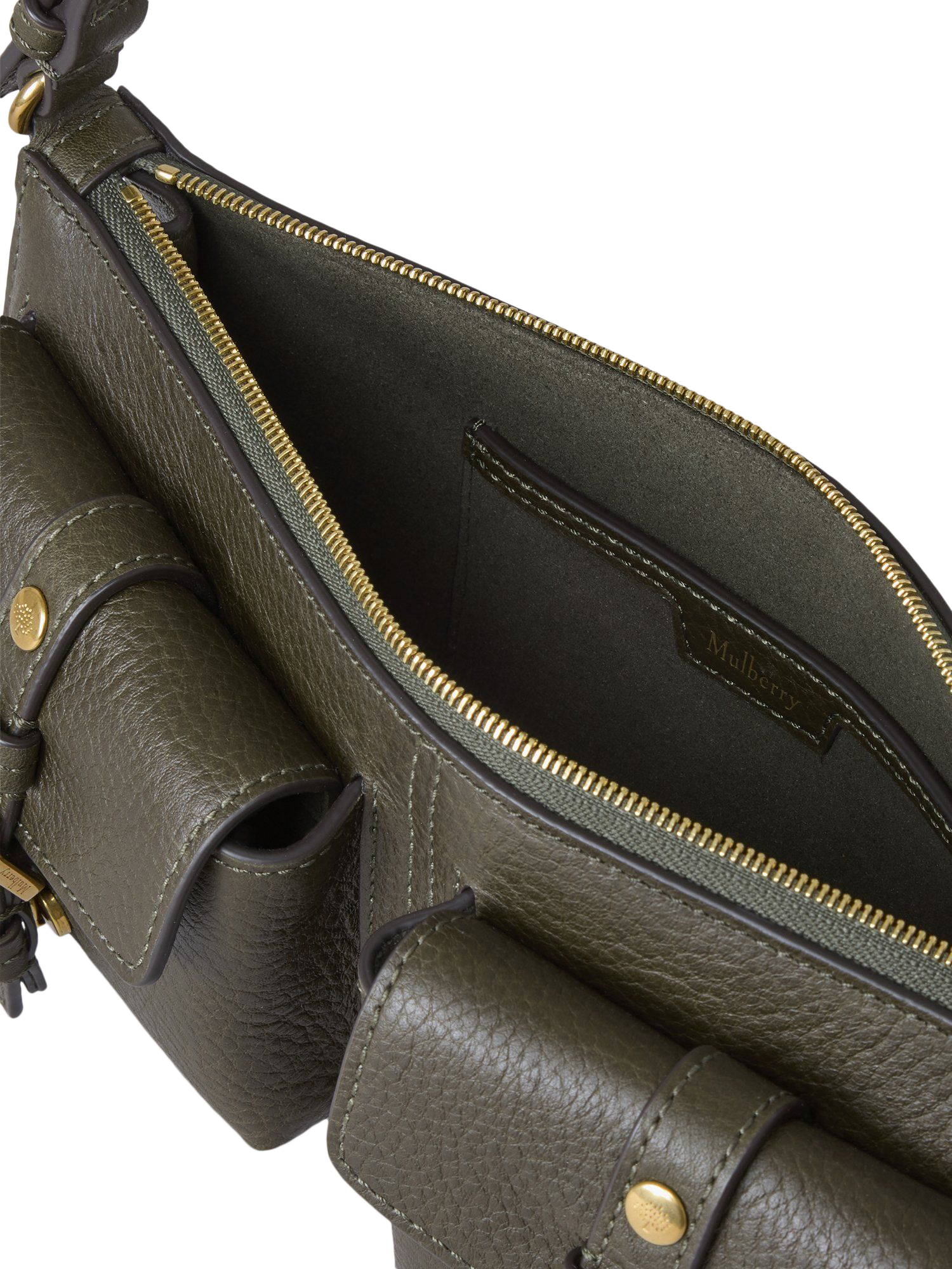 Product image 5 of 5, which shows Mulberry Mini Roxanne Leather Shoulder Bag, Juniper Green