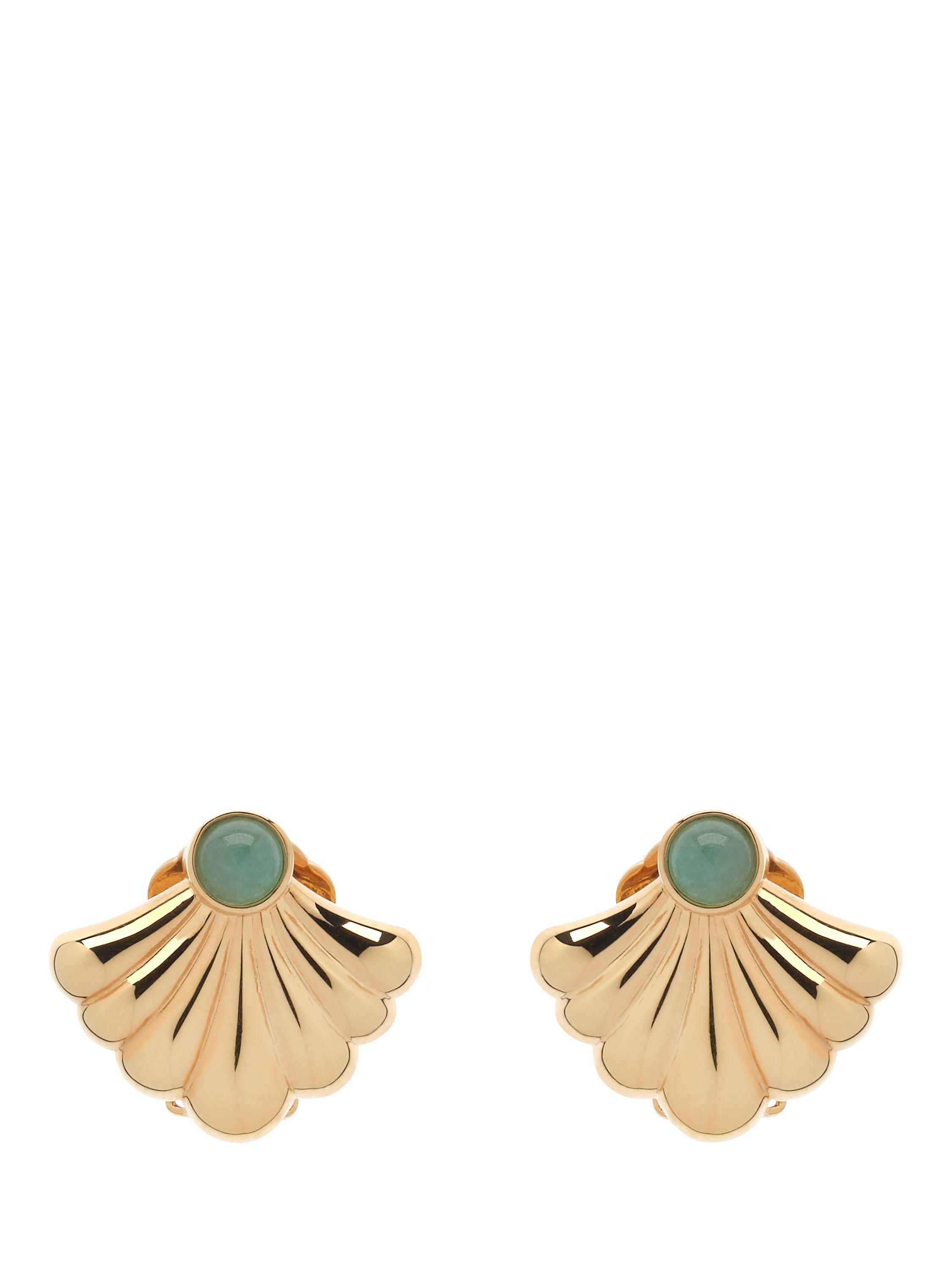 Product image 1 of 3, which shows Emma Holland Semi Precious Shell Clip On Earrings, Gold