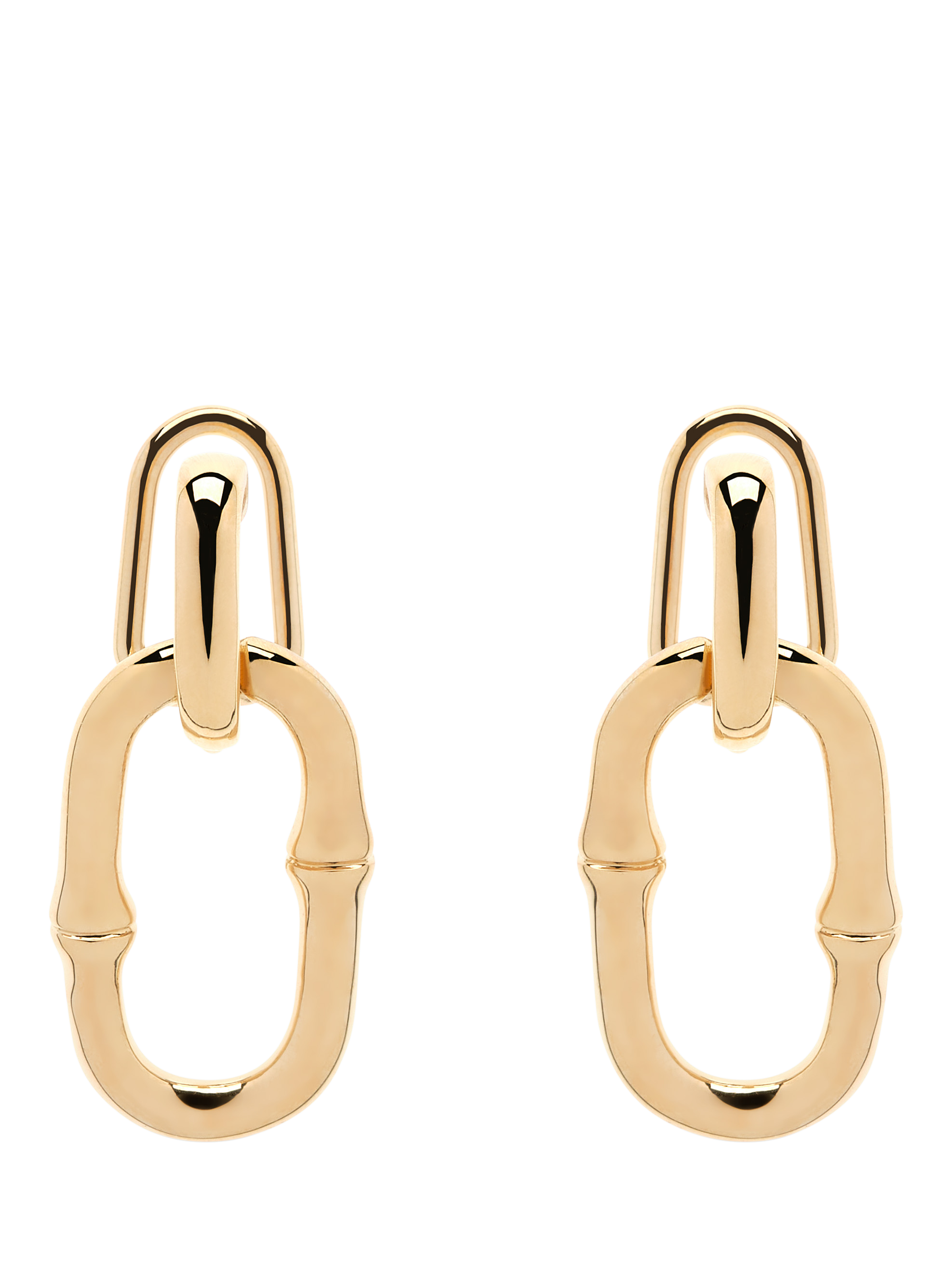 Product image 1 of 3, which shows Emma Holland Bamboo Clip Earrings, Gold