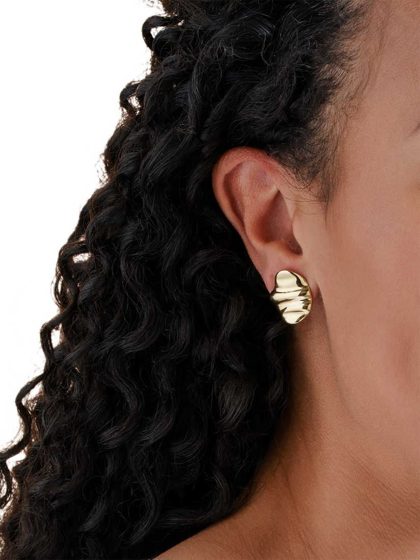Product image 2 of 3, which shows Emma Holland Ripple Clip Earrings, Gold