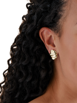 Emma Holland Ripple Clip Earrings, Gold - view 2, Gold