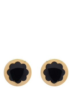 Emma Holland Jet Enamel Flower Stud Earrings, Black, Black