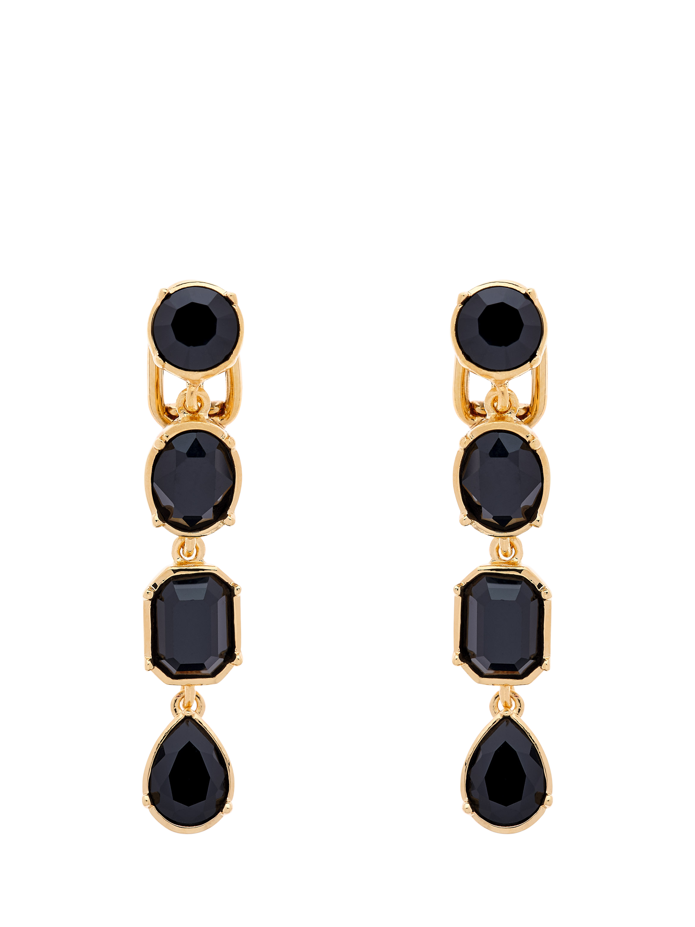 Product image 1 of 3, which shows Emma Holland Jet Crystal Drop Earrings, Black