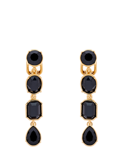 Emma Holland Jet Crystal Drop Earrings, Black, Black