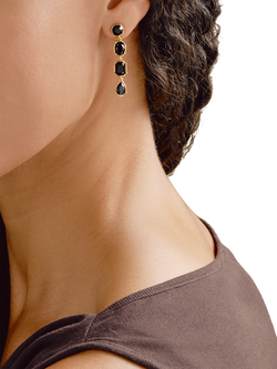 Emma Holland Jet Crystal Drop Earrings, Black - view 2, Black