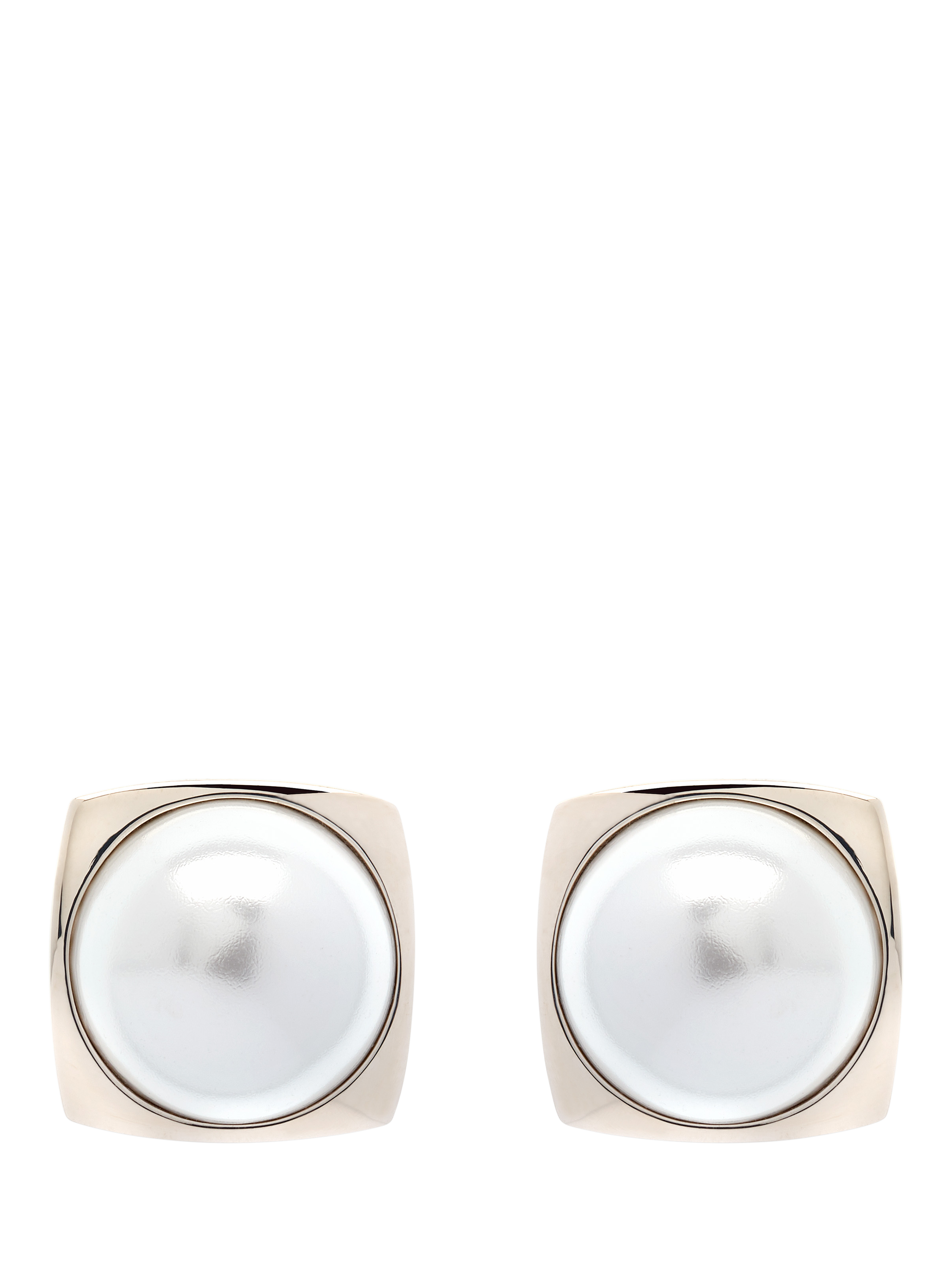 Product image 1 of 3, which shows Emma Holland Pearl Stud Earrings, Silver