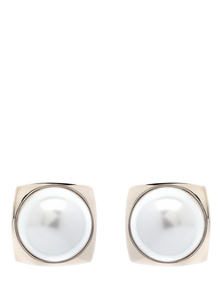 Emma Holland Pearl Stud Earrings, Silver, Silver