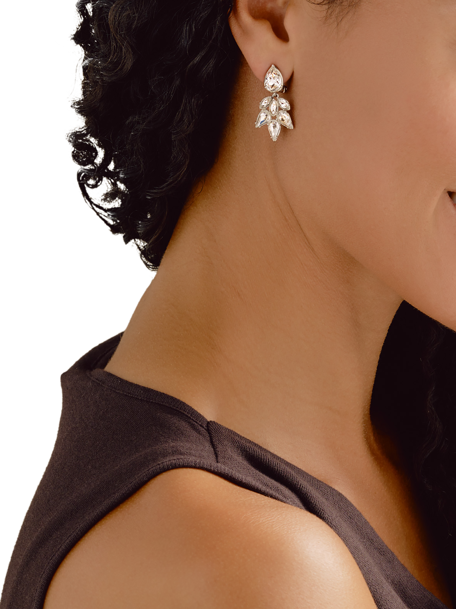 Product image 2 of 3, which shows Emma Holland Crystal Earrings, Silver