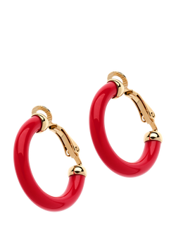 Emma Holland Resin Hoop Clip Earrings, Red, Red