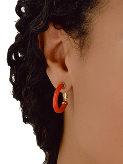 Emma Holland Resin Hoop Clip Earrings, Red - view 2, Red
