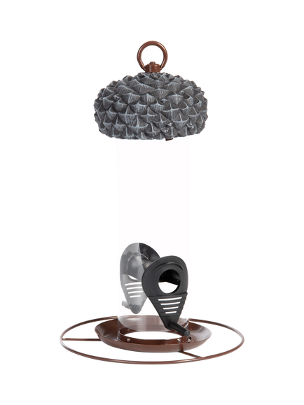 Fallen Fruits Acorn Silo Bird Feeder, Grey, Grey