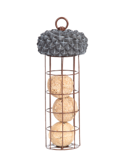 Fallen Fruits Acorn Suet Ball Bird Feed Dispenser, Grey - view 2, Grey