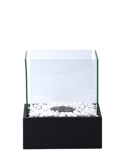 Fallen Fruits Bioethanol Rectangular Garden Fireplace, Black, Black