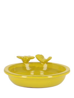 Fallen Fruits Ceramic Bee & Butterfly Bath, Yellow, Yellow