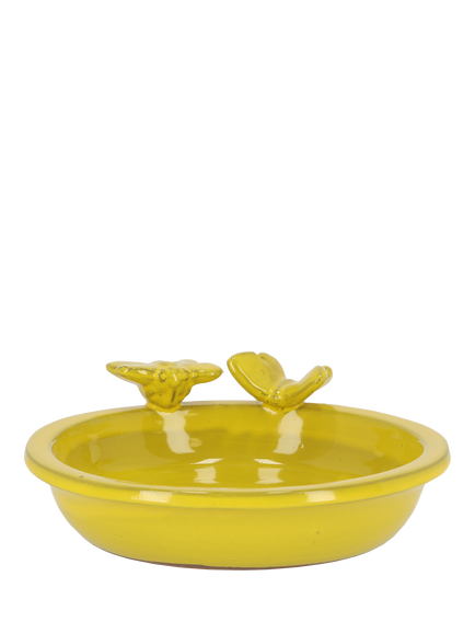 Fallen Fruits Ceramic Bee & Butterfly Bath, Yellow, Yellow