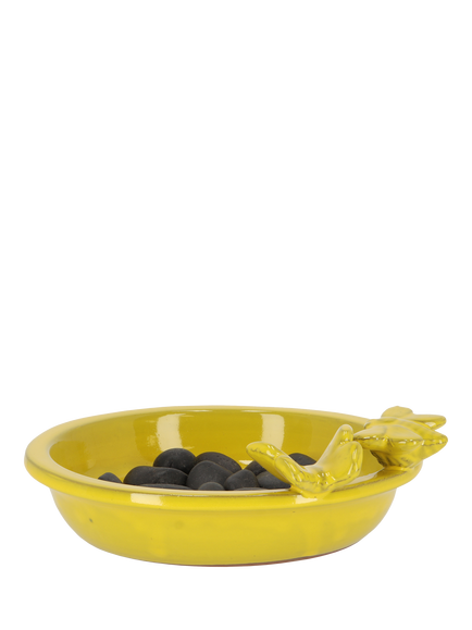 Fallen Fruits Ceramic Bee & Butterfly Bath, Yellow - view 2, Yellow