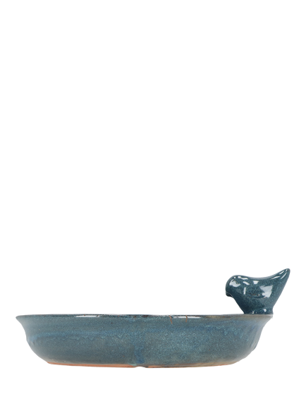 Fallen Fruits Ceramic Bird Bath, Blue - view 2, Blue