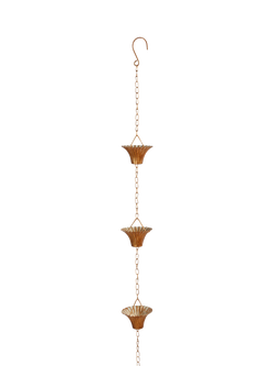 Fallen Fruits Copper Plated Rain Chain - view 2, Natural