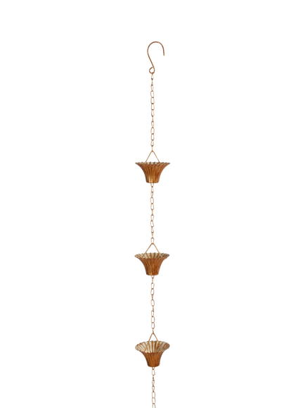 Fallen Fruits Copper Plated Rain Chain - view 2, Natural