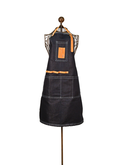 Fallen Fruits Denim Garden Apron - view 2, Blue