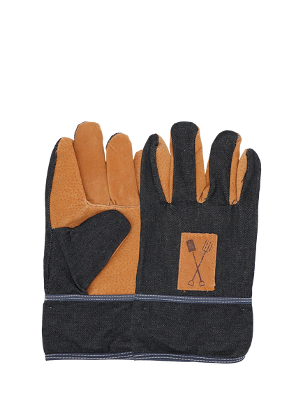Fallen Fruits Denim Garden Gloves, Blue