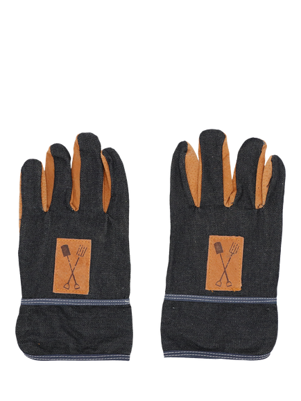 Fallen Fruits Denim Garden Gloves - view 2, Blue