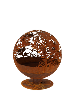 Fallen Fruits Meadow Globe Firepit, Rust, Rust