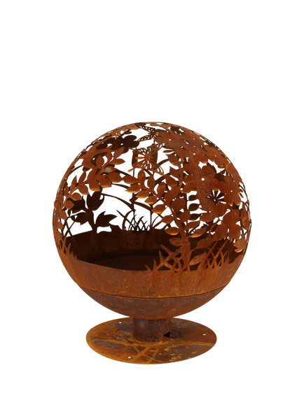 Fallen Fruits Meadow Globe Firepit, Rust, Rust